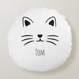 Almofada Redonda Presente personalizado para amantes de gatos - nom