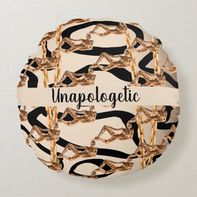 Almofada Redonda Presente personalizado para aniversário, noiva, ca (Frente)