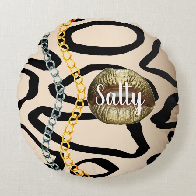 Almofada Redonda Presente personalizado para aniversário, noiva, ca (Frente)