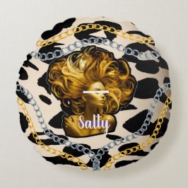 Almofada Redonda Presente personalizado para aniversário, noiva, ca