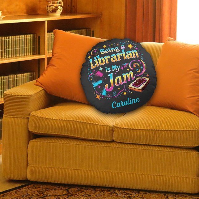 Almofada Redonda Presente Personalizado para Bibliotecário (Criador carregado)