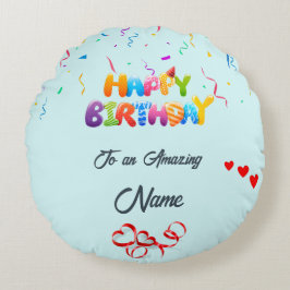 Almofada Redonda Presente único em Travesseiro redondo para os aniv