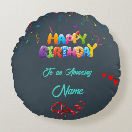 Almofada Redonda Presente único em Travesseiro redondo para os aniv
