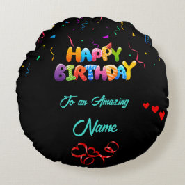 Almofada Redonda Presente único em Travesseiro redondo para os aniv