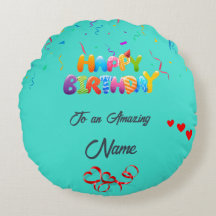 Presente único em Travesseiro redondo para os aniv