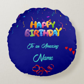 Almofada Redonda Presente único em Travesseiro redondo para os aniv
