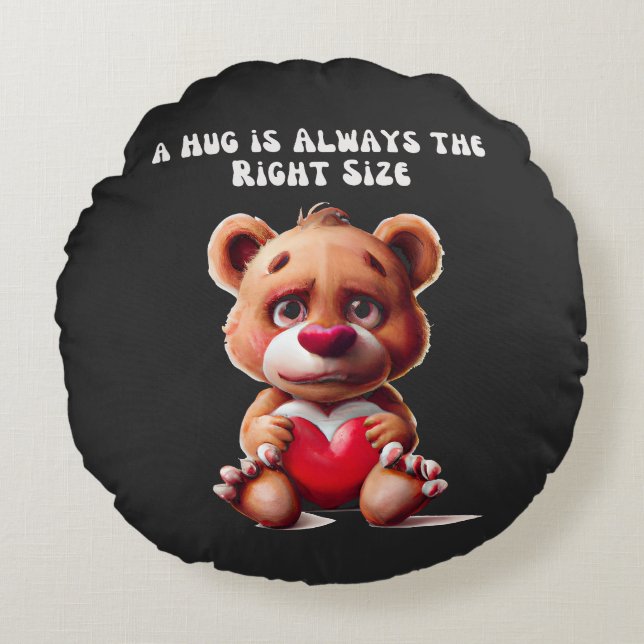 Almofada Redonda Presentes Adoráveis Do Urso De Teddy (Frente)