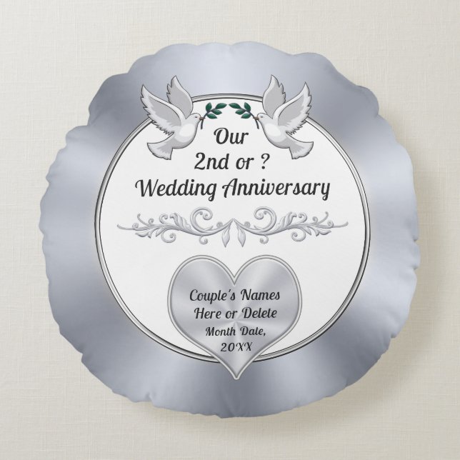 Almofada Redonda Presentes de algodão para segundo, Travesseiro de  (Frente)