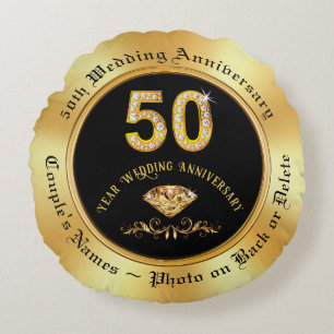Almofada Redonda Presentes de aniversário para 50 anos de Casamento
