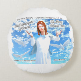 Almofada Redonda Pressuposição de Ruas. Maria no Céu