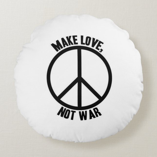 Almofada Redonda Preto & branco redondos do travesseiro (Frente)