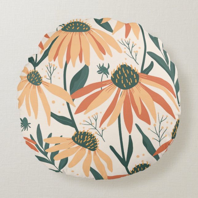 Almofada Redonda Primavera Quente Travesseiro Redondo (Frente)