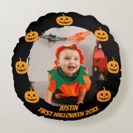 Almofada Redonda Primeira Foto de Halloween
