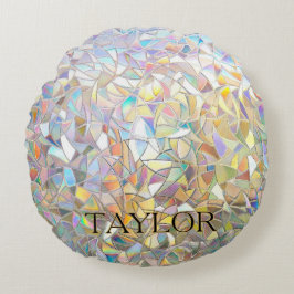 Almofada Redonda Prismatic Stained Glass Effect - Rainbow Prismatic