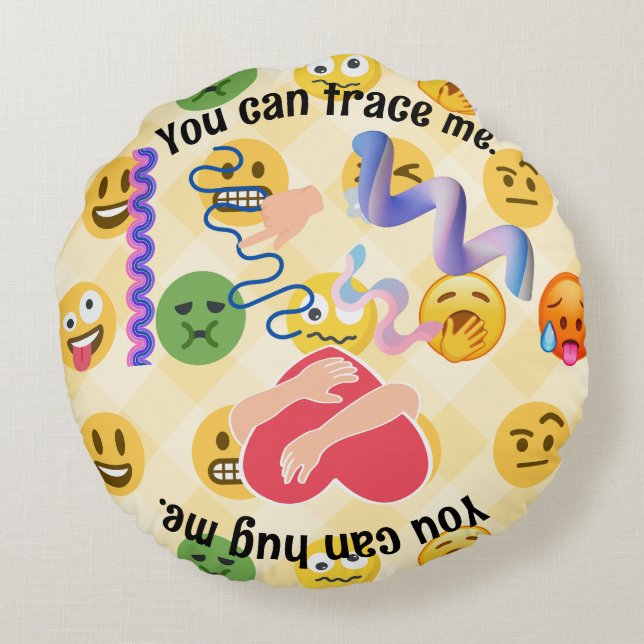 Almofada Redonda Professor Aluno Acalme-se Rastreio do Canto (Verso)