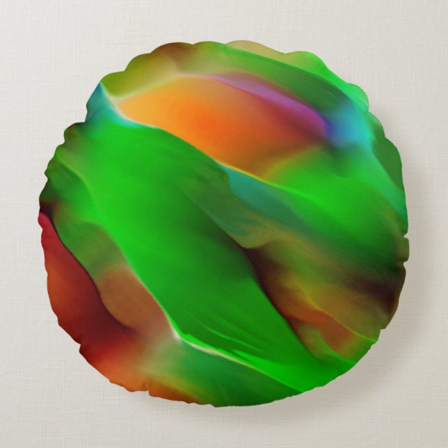 Almofada Redonda Profundidade e alivios coloridos, predominante o v (Frente)
