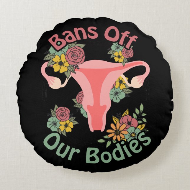 Almofada Redonda Proibir Nossos Corpos (Frente)