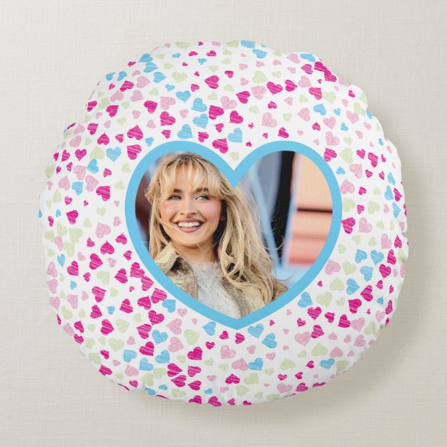 Almofada Redonda Prometo ficar, se prometer nunca ir embora. (Frente)