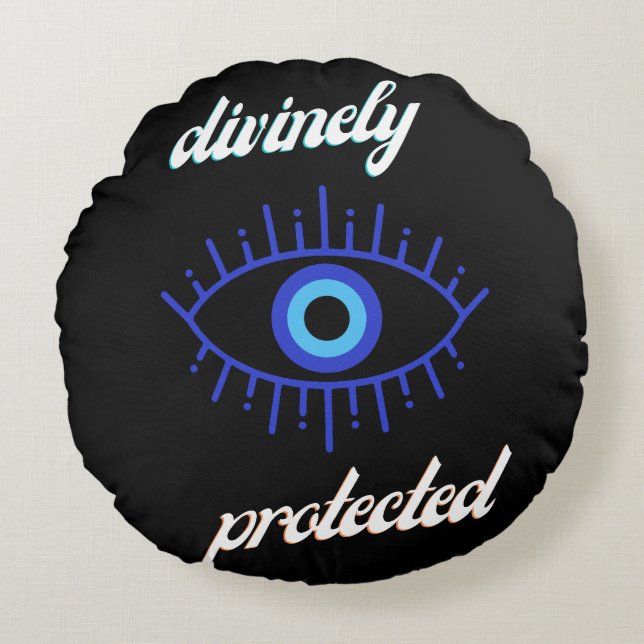 Almofada Redonda Protegido divinamente (Frente)