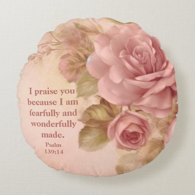 Almofada Redonda Psalm 139: 14 Fleece Blanket (Frente)