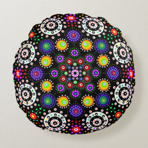 Almofada Redonda Psychedelic Dot Mandala