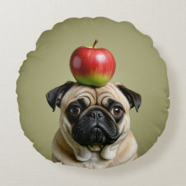 Almofada Redonda Pug Apple