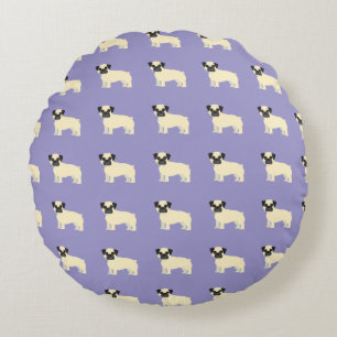 Almofada Redonda Pugs, Roxo Claro
