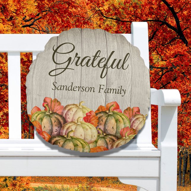 Almofada Redonda Pumpkin de Aquarela BOHO (Criador carregado)