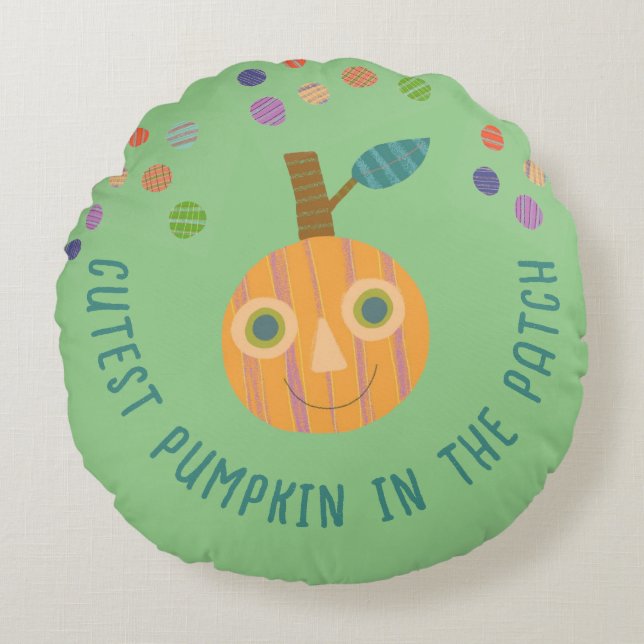Almofada Redonda Pumpkin mais leve no Travesseiro do Patch (Frente)