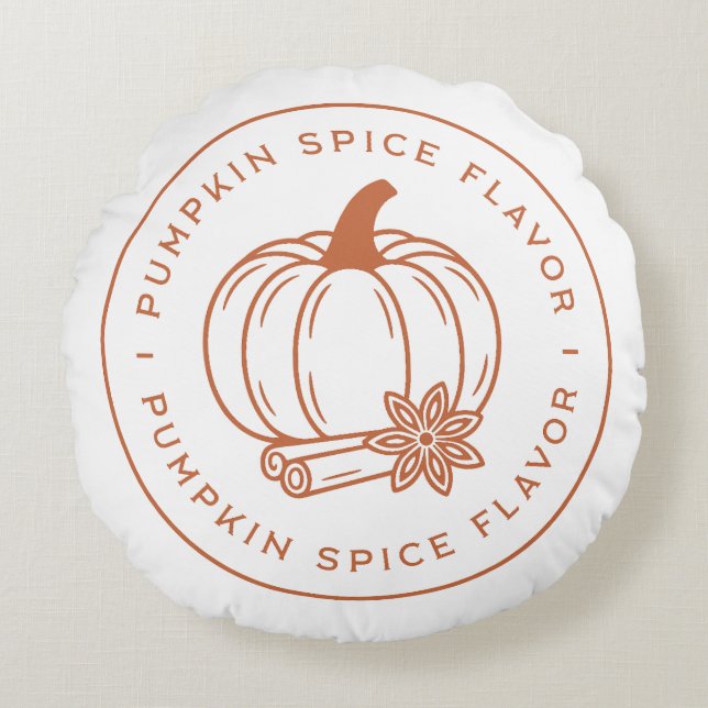 Almofada Redonda Pumpkin spice flavor cozy fall season aesthetic (Frente)