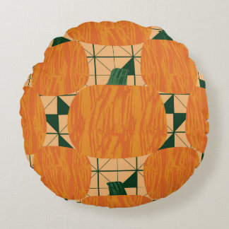 Almofada Redonda Pumpkins: Triângulo Geométrico Retroativo.