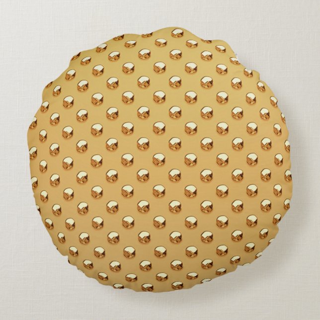 Almofada Redonda PURE OURO PARLS Padrão + texto/foto (Verso)