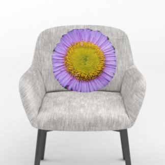 Almofada Redonda Purple Fleabane Daisy Floral