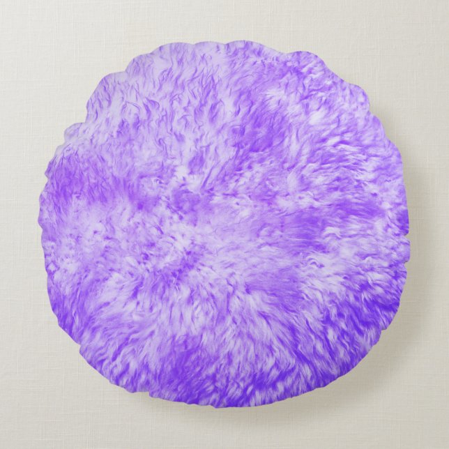 Almofada Redonda Purple fur Frenzy (Frente)