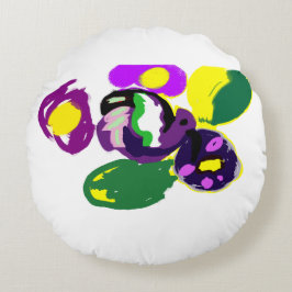 Almofada Redonda Purple hummingbird and flowers