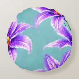 Almofada Redonda Purple Lilly do padrão do Vale