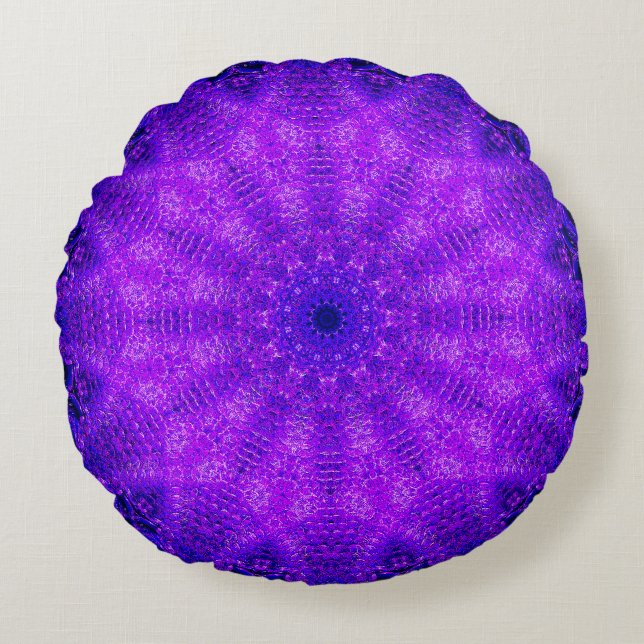 Almofada Redonda Purple Mandala (Frente)