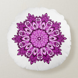 Almofada Redonda Purple Mandala Reversible Boho