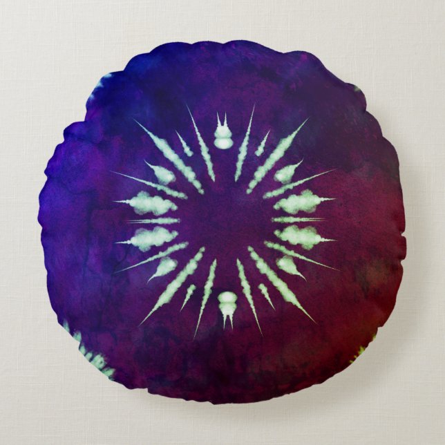 Almofada Redonda Purple Tie Dye Round Pillow (Frente)