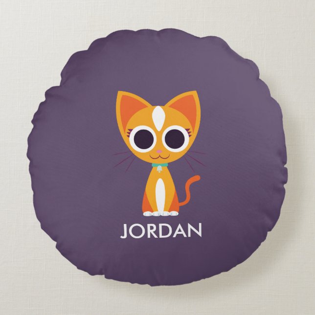 Almofada Redonda Purrl o gato (Frente)