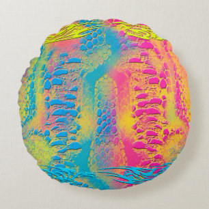 Almofada Redonda PYTHON - fractal decorativo moderno -