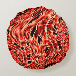 Almofada Redonda Quadrados tortos espelhados na imagem de coral