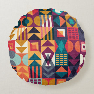 Almofada Redonda Quadros Geométricos 4