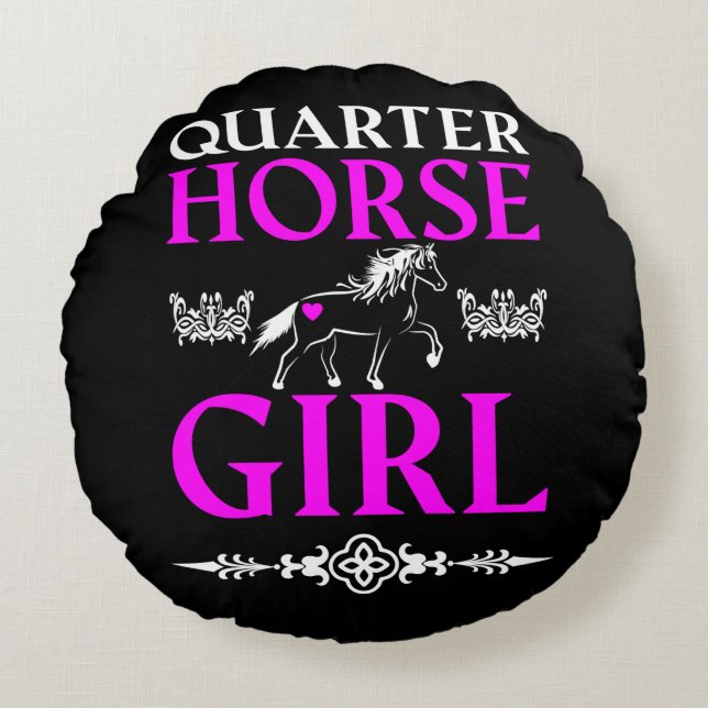 Almofada Redonda Quarter Horse Girl (Frente)