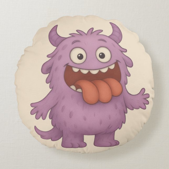 Almofada Redonda Quassel Kissen – Das gesprächige ADHS-Monster (Frente)