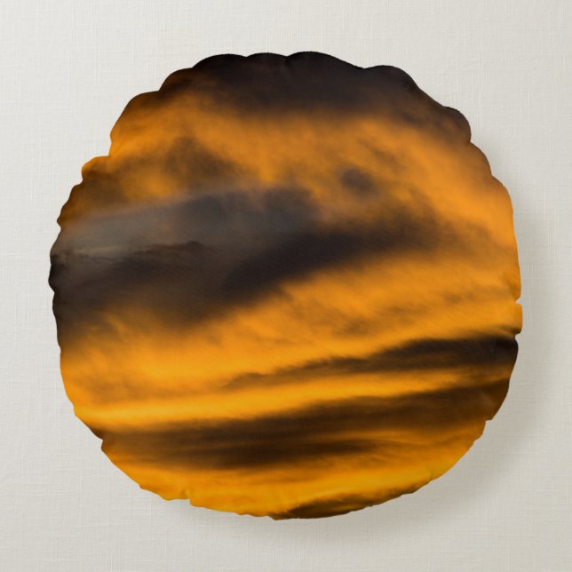 Almofada Redonda queimada de águia (Frente)