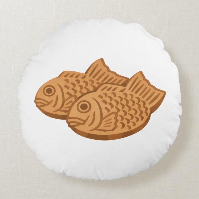 Almofada Redonda Quiet Icons – Japanese Taiyaki (Frente)