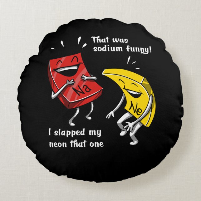 Almofada Redonda Química Que Era Piada De Ciências Engraçadas De Só (Frente)