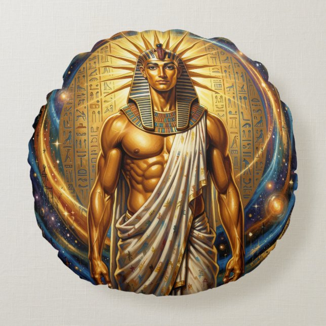 Almofada Redonda Ra – Egyptian Sun God´4 (Frente)