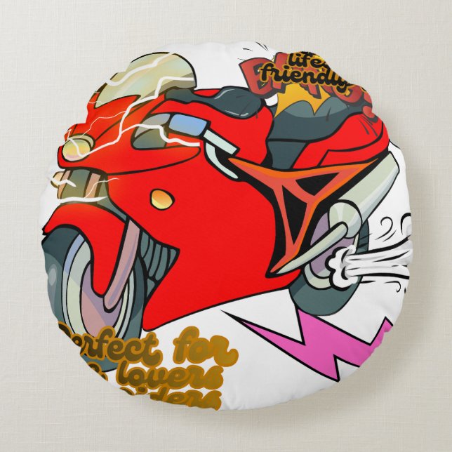 Almofada Redonda  Racing Bike Art Speed (Frente)